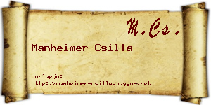 Manheimer Csilla névjegykártya