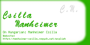 csilla manheimer business card